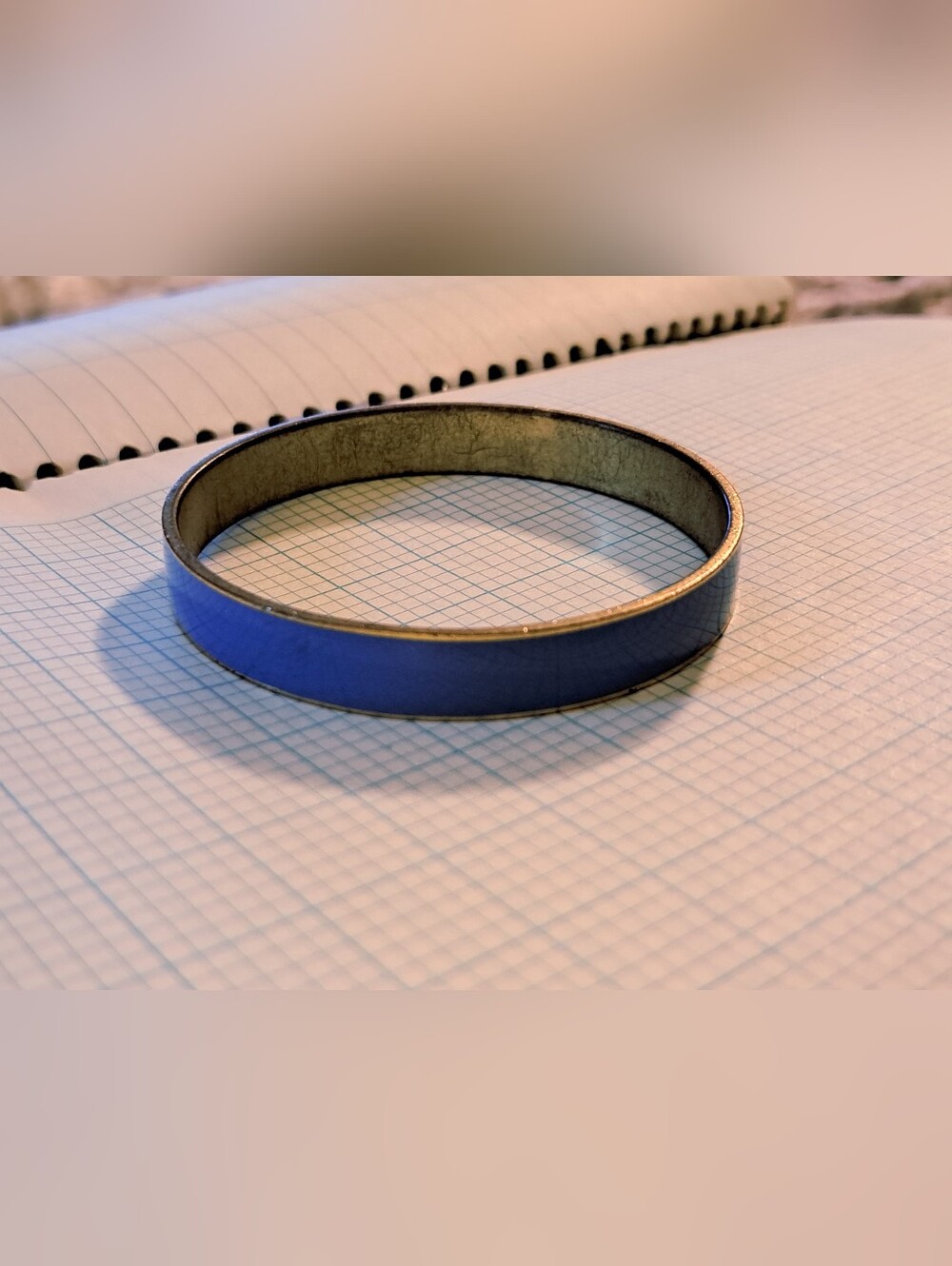 J. Crew Blue Enamel Gold Bangle Bracelet